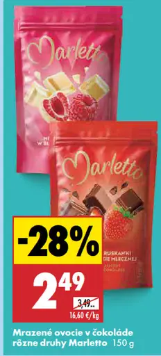 Marletto mrazené ovocie v čokoláde rôzne druhy
