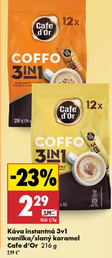 Cafe d'Or káva instantná 3v1 vanilka/slaný karamel