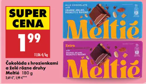 Meltie čokoláda s hrozienkami a želé