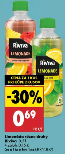 Riviva limonáda rôzne druhy