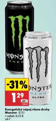 Monster energetický nápoj rôzne druhy
