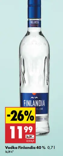 Finlandia Vodka 40% 20 cl