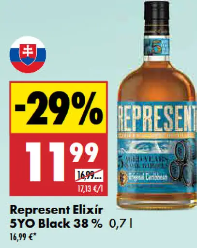 Represent Elixir 5YO black 38%