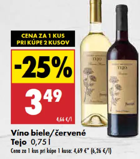 Tejo víno biele/červené