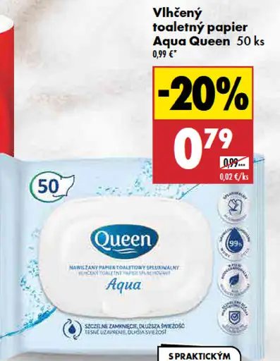 Queen Aqua vlhčený toaletný papier