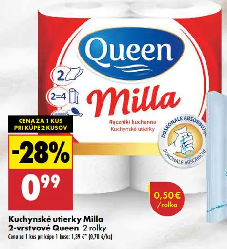 Queen Milla kuchynská utierka 2-vrstvová
