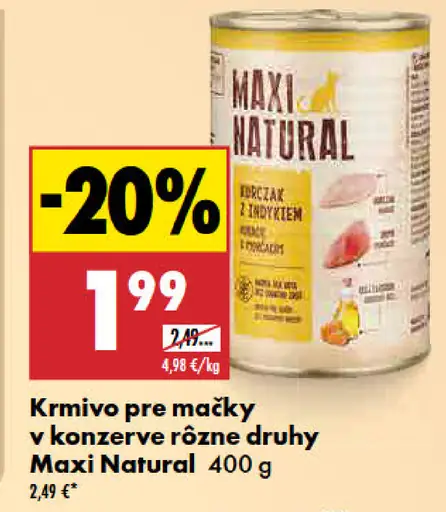 Maxi Natural Krmivo pre mačky v konzerve rôzne druhy