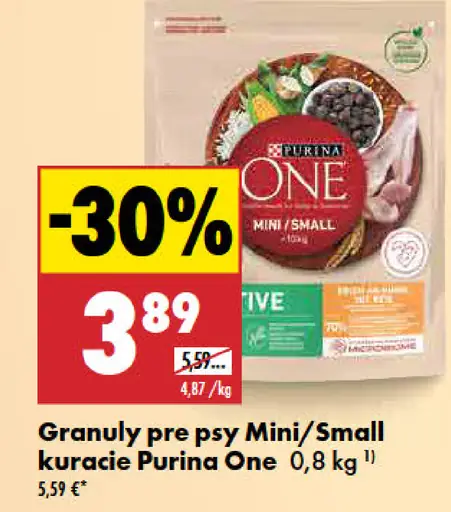 Purina One granuly pre psy Mini/Small kuracie
