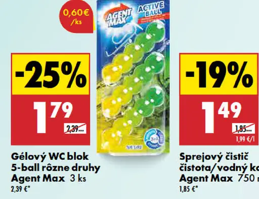 Agent max Gélový WC blok 5-ball