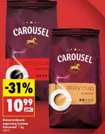Káva zrnková espresso/crema Carousel