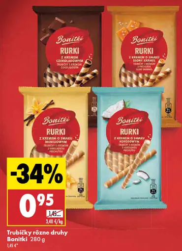 Bonitki trubičky rôzne druhy