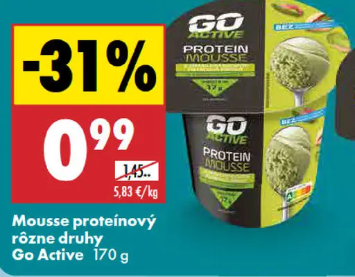 Go Active Mousse proteínový rôzne druhy