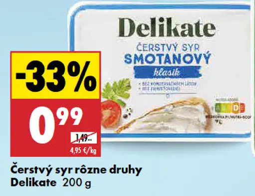 Delikate Tavený syr rôzne druhy