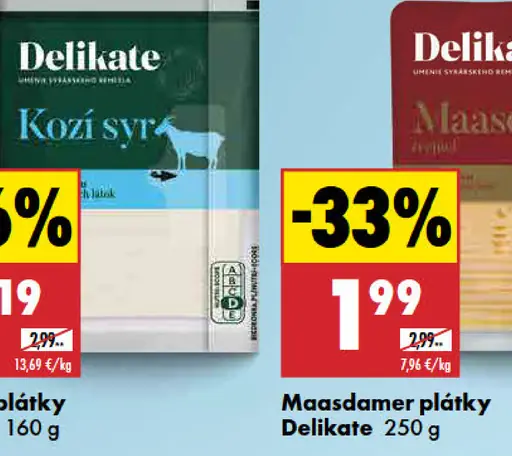 Delikate Maasdam plátky