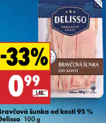 Delisso Bravčová šunka od kosti 95%