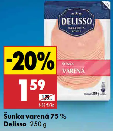Delisso šunka varená 75 %