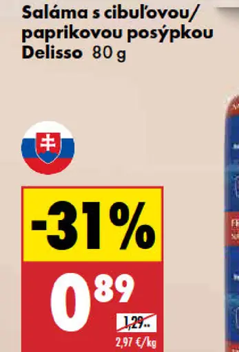 Delisso saláma s cibuľovou/paprikovou posýpkou