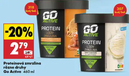 Go Active Proteinová zmrzlina rôzne druhy