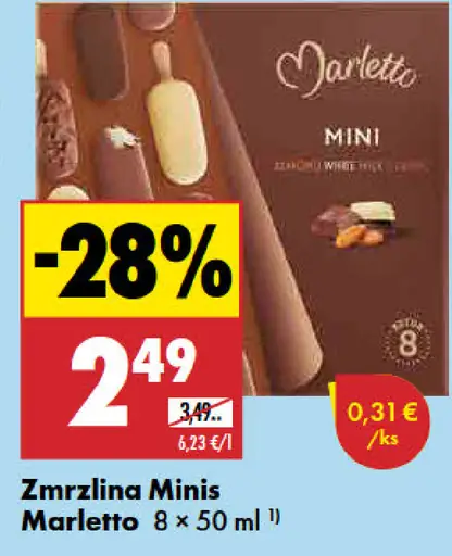 Marletto Minis zmrzlina rôzne druhy
