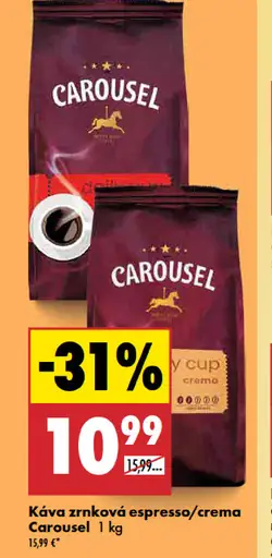 Káva zrnková espresso/crema Carousel