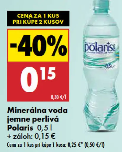 Polaris minerálna voda jemne perlivá