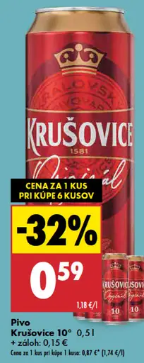 Krušovice 10° plechovka