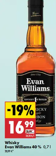 Evan Williams Kentucky Straight Bourbon whiskey