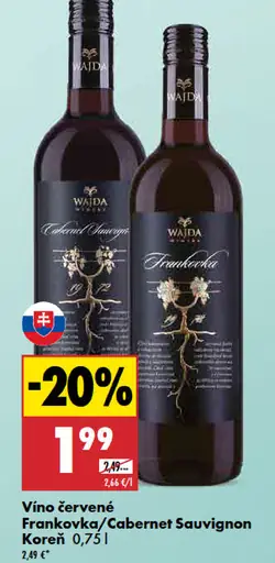 Vino červené Frankovka/Kabernet Sauvignon Koreň