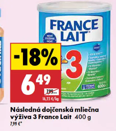 France Lait nasledná dojčenská mliečna výživa 3