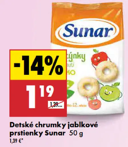 Sunar Detské chrumky jablčné prstienky