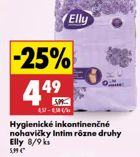 Hygienické inkontinenčné nohavičky Intim rôzne druhy Elly