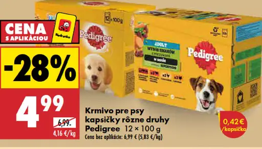 Pedigree krmivo pre psy kapsičky rôzne druhy