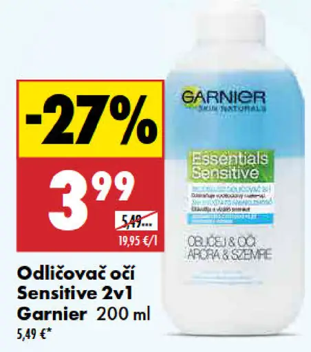 Garnier Odličovač očí Sensitive 2v1