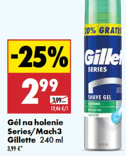 Gillette Series/Mach3 gél na holenie
