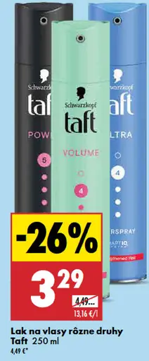 Taft lak na vlasy rôzne druhy