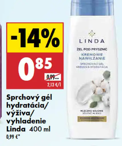 Linda sprchový gél hydratácia/výživa/vyhladenie