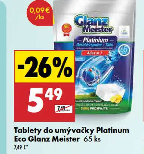 Glanz Meister Platinum Eco tablety do umývačky
