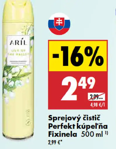 Aril osviežovač vzduchu v spreji rôzne druhy
