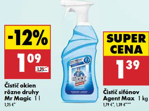 Mr Magic čistič okien rôzne druhy