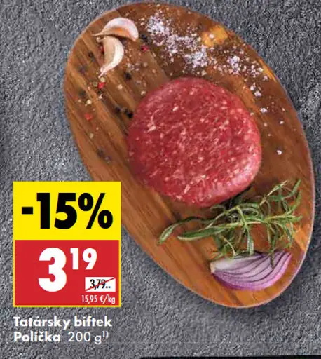 Tatársky biftek z hovädzieho stehna