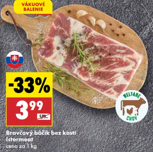 Istermeat Bravčový bôčik bez kosti
