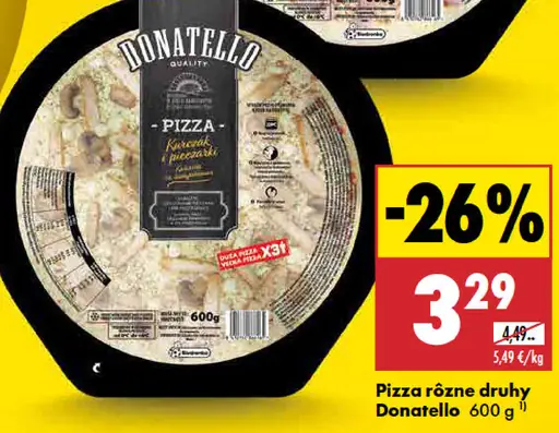 Donatello Pizza rôzne druhy