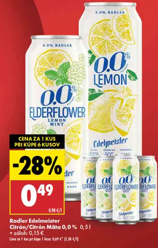 Radler Edelmeister Citrón Mäta/Citrón 0,0 %