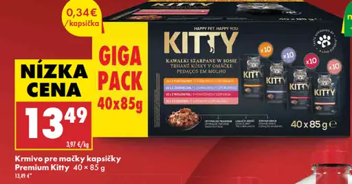 Kitty krmivo pre mačky kapsičky Premium