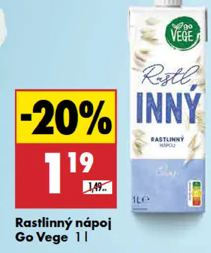 Go Vege Rastlinný nápoj ovsený