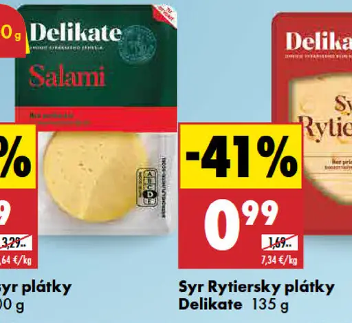 Delikate syr Rytier sky plátky