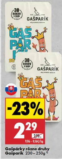 Gašparik Gášpárky rôzne druhy