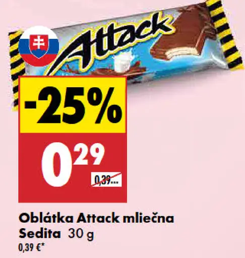 Seditá Attack mliečna oblátka