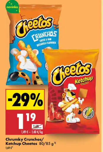 Cheetos chrunky Crunchos alebo ketchup