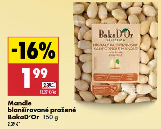 BakaD'Or Mandle blanšírované pražené